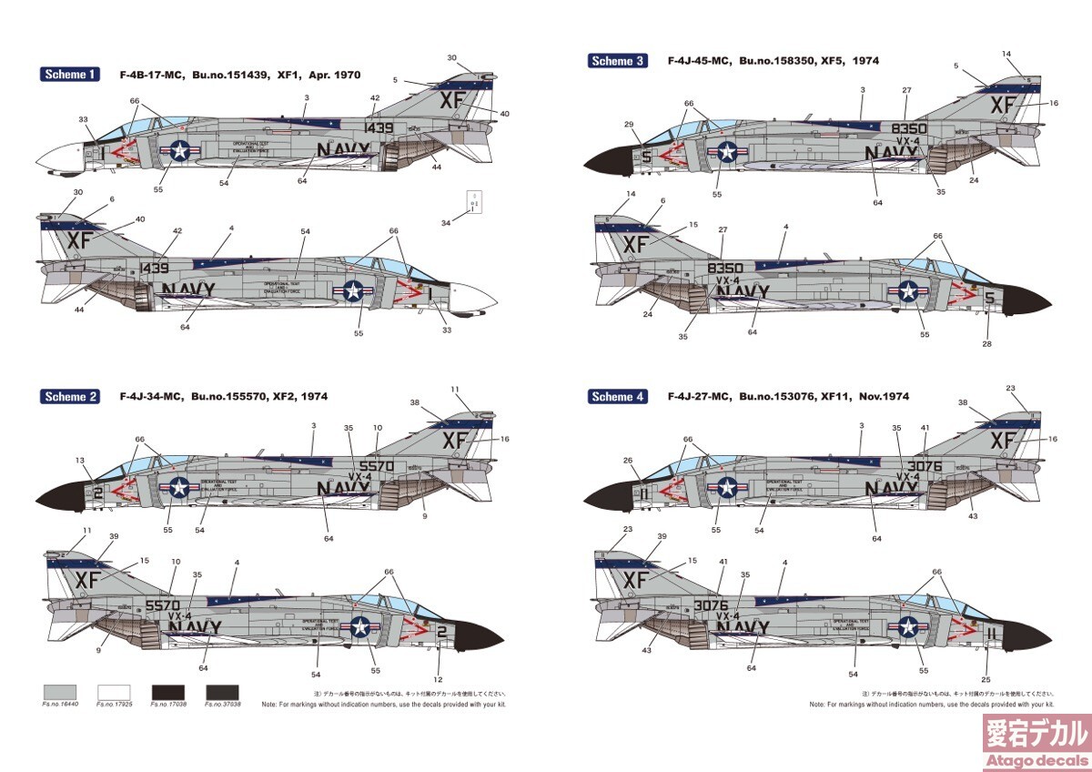 1/48 F-4 Phantom II “VX-4 Evaluators” F-4B ＆ F-4J / Atago decals 